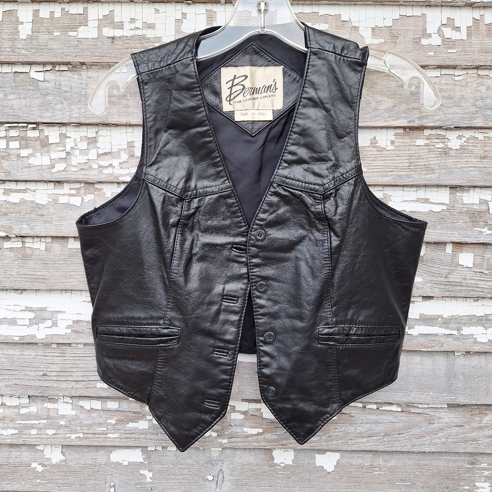 Berman’s vintage ladies leather vest size 10
